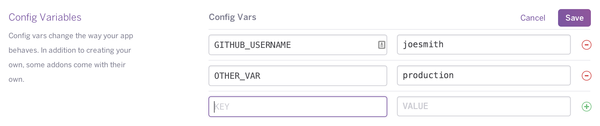 Config Vars